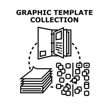 Graphic template collection creating document design resources Stock Illustration