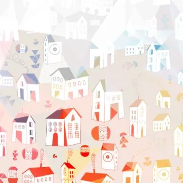 Graphic texture houses Stock Illustration