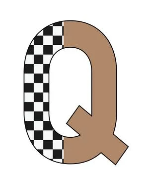 A graphic typography illustration featuring letter q with capital letter q, c Illustration
