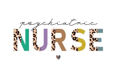 A graphic typography illustration featuring psychiatric nurse typography with Illustration