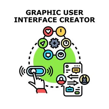 Graphic user interface creator designing digital application Stock-Illustration