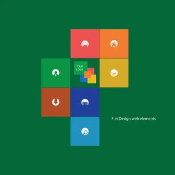 Graphic user interface flat design vector Stock Illustration