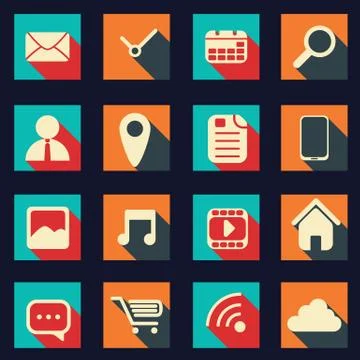 Graphic user interface vector illustration with various icons Stock Illustration