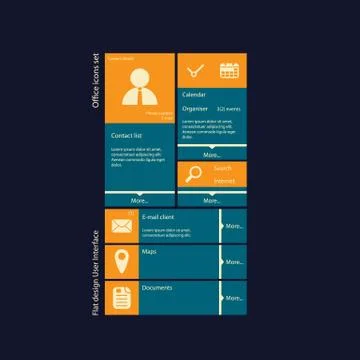 Graphic user interface vector illustration in modern flat design Illustrazione stock