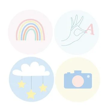 Graphic vector icons in color for web print Stock Illustration