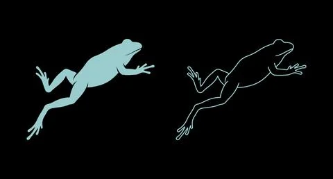 Graphic vector illustration of a jumping frog in motion with amphibian Stock Illustration
