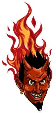 Graphic Vector Image of a Demon or Devil Mascot Head 스톡 일러스트