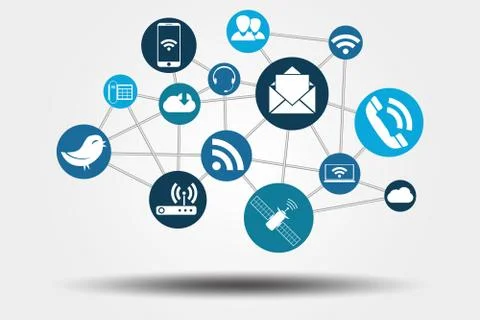 Graphic Vector Network Communication grey Stock Illustration