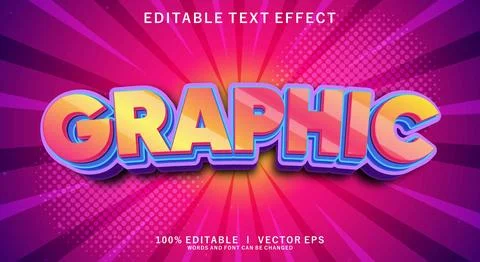 Graphic vector text effect with modern style design Stock Illustration