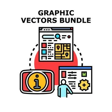 Graphic vectors bundle for digital content design Stock Illustration