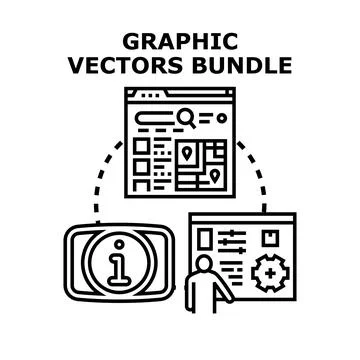 Graphic vectors bundle for digital content design Stock Illustration