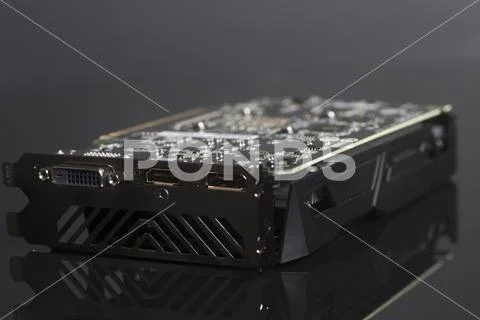 Graphic videocard for crypto currency mining and computer game Stock Photos
