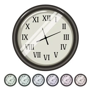 Graphic wall clock cartoon vector graphic 스톡 일러스트