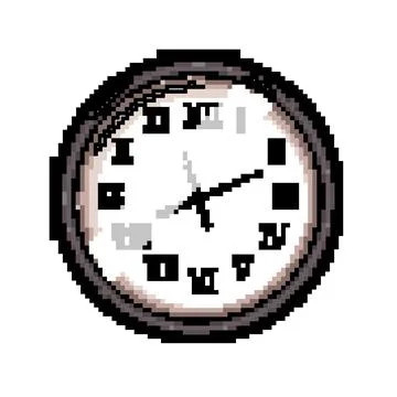 Graphic wall clock game pixel art vector illustration Illustrazione stock