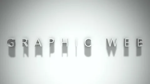 Graphic web 3D title animation with shadows on a white background Stockbeeldmateriaal 297672795
