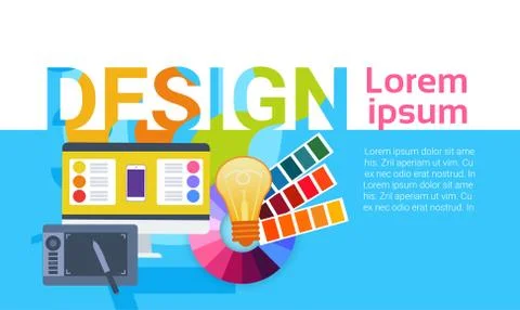 Graphic Web Design Creative Designer Work Equipment Concept Banner Ilustración de archivo