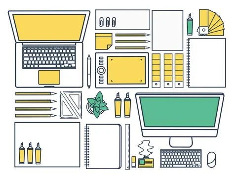 Graphic web design. Drawing and painting. Development. Illustration, sketching 库存插图
