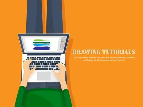 Graphic web design. Drawing and painting. Development. Illustration, sketching 스톡 일러스트