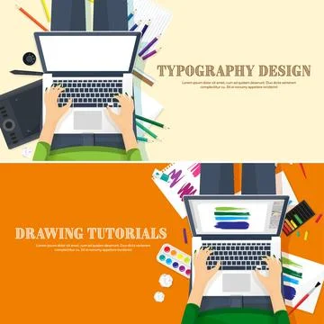 Graphic web design. Drawing and painting. Development. Illustration, sketching 库存插图