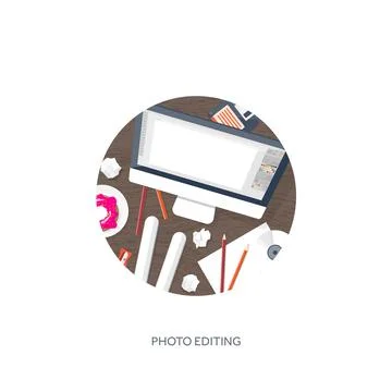 Graphic web design. Drawing and painting. Development. Illustration sketching Stockillustratie