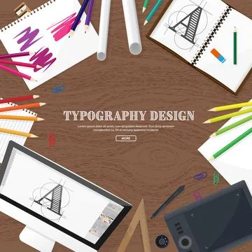 Graphic web design. Drawing and painting. Development. Illustration, sketching 库存插图