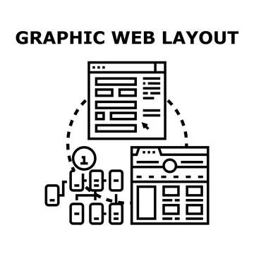Graphic web layout and user interface developing concept イラスト素材