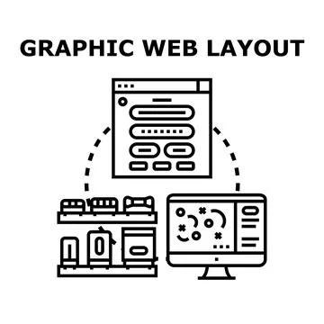 Graphic web layout developing user interface experience concept Stock Illustration