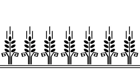 Graphic wheat seamless pattern Stockillustratie