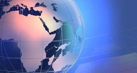 Graphical 3d earth globe with continents concept series イラスト素材