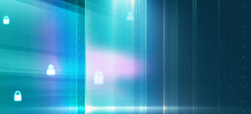 Graphical abstract digital background with transparent screen and lock icons Stockillustratie