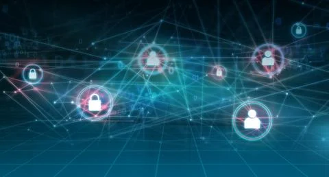 Graphical abstract internet and networks background concept series Stockillustratie