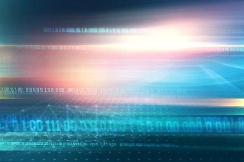 Graphical abstract technology background with binary codes and connection Illustrazione stock