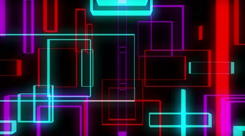 Graphical animation of Flying geometry Stock Footage 61740149