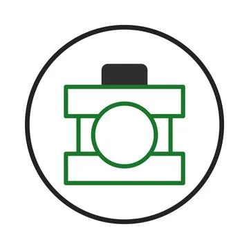 Graphical arrangement of geometric figures in a circular frame exhibits fun.. Stock Illustration