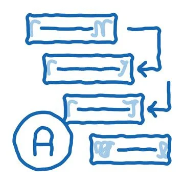 Graphical automatic algorithm doodle icon hand drawn illustration イラスト素材