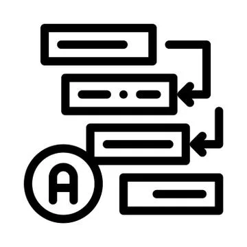 Graphical automatic algorithm icon vector outline illustration Stock Illustration