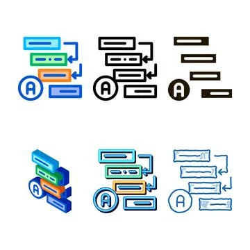 Graphical automatic algorithm icon vector outline modern Stock Illustration