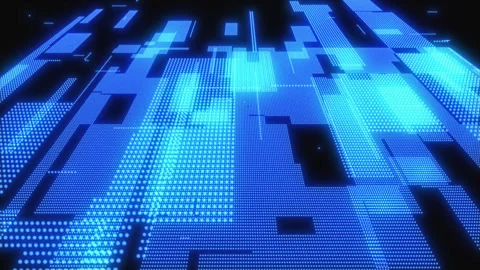 Graphical background with a technological grid of digital data flows. Stock Footage 247913718