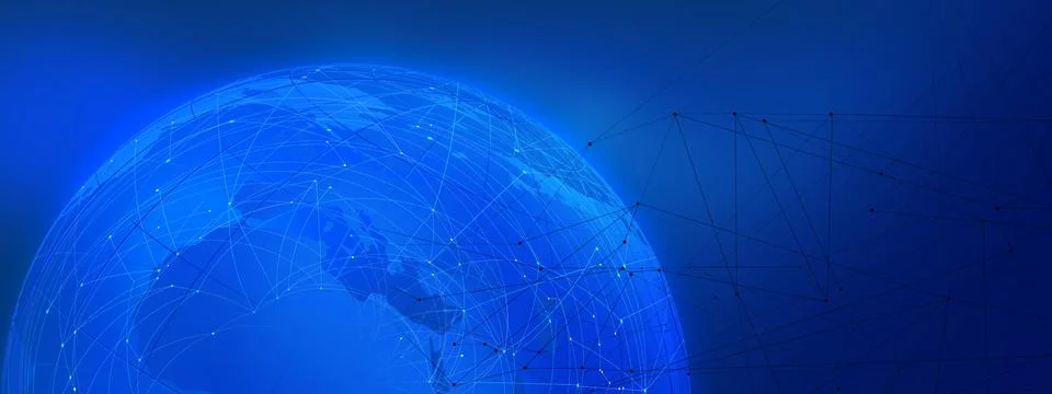 Graphical blockchain blue theme background with connection lines concept 스톡 일러스트