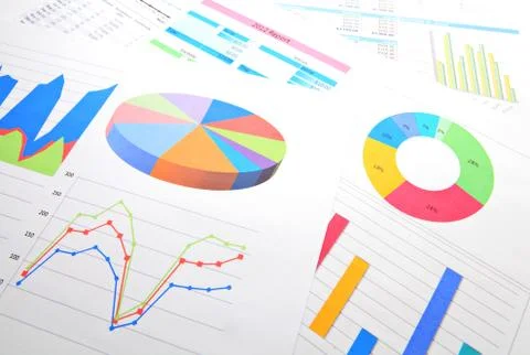 Graphical chart analysis Stock Photos