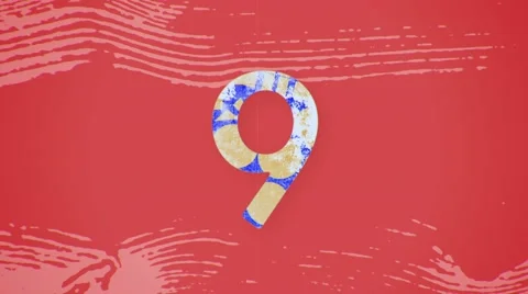 Graphical colorful countdown flat animation Stock Footage 59961622