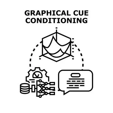 Graphical cue conditioning process controlling data analysis 스톡 일러스트