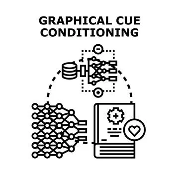 Graphical cue conditioning process with neural networks Stock Illustration