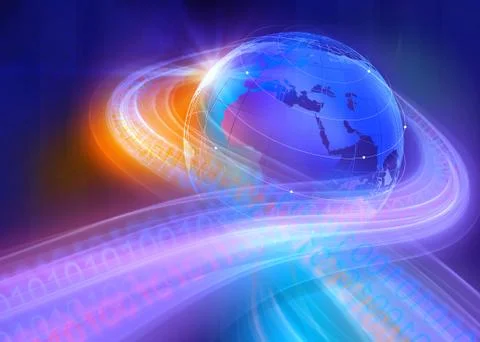 Graphical Digital Binary World Background Stock Illustration