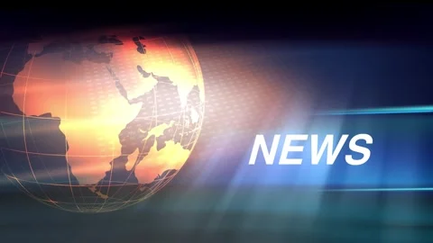Graphical Digital News Background With Earth Globe on Floor Stock Footage 306044137