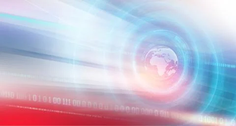 Graphical digital technologies background with earth globe and growing digital Illustrazione stock