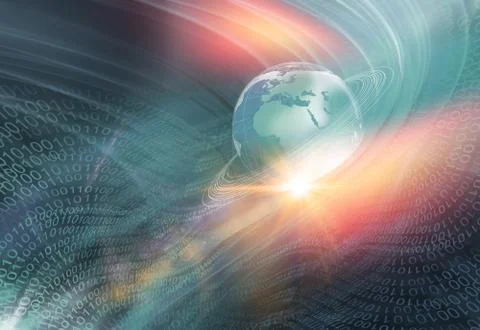 Graphical Digital World Background Concept Series 库存插图