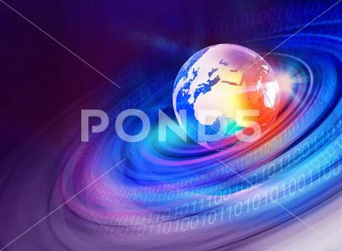 Graphical digital world background イラスト素材