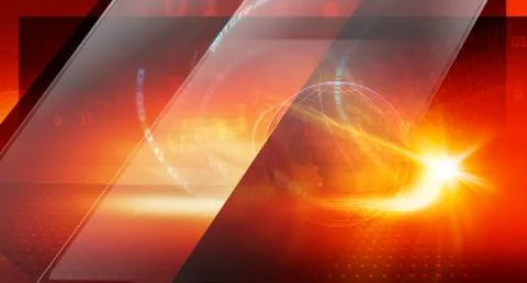 Graphical earth globe with binary code red theme background concept series Stock Illustration