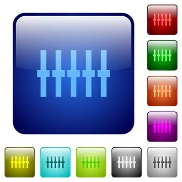 Graphical equalizer color square buttons イラスト素材